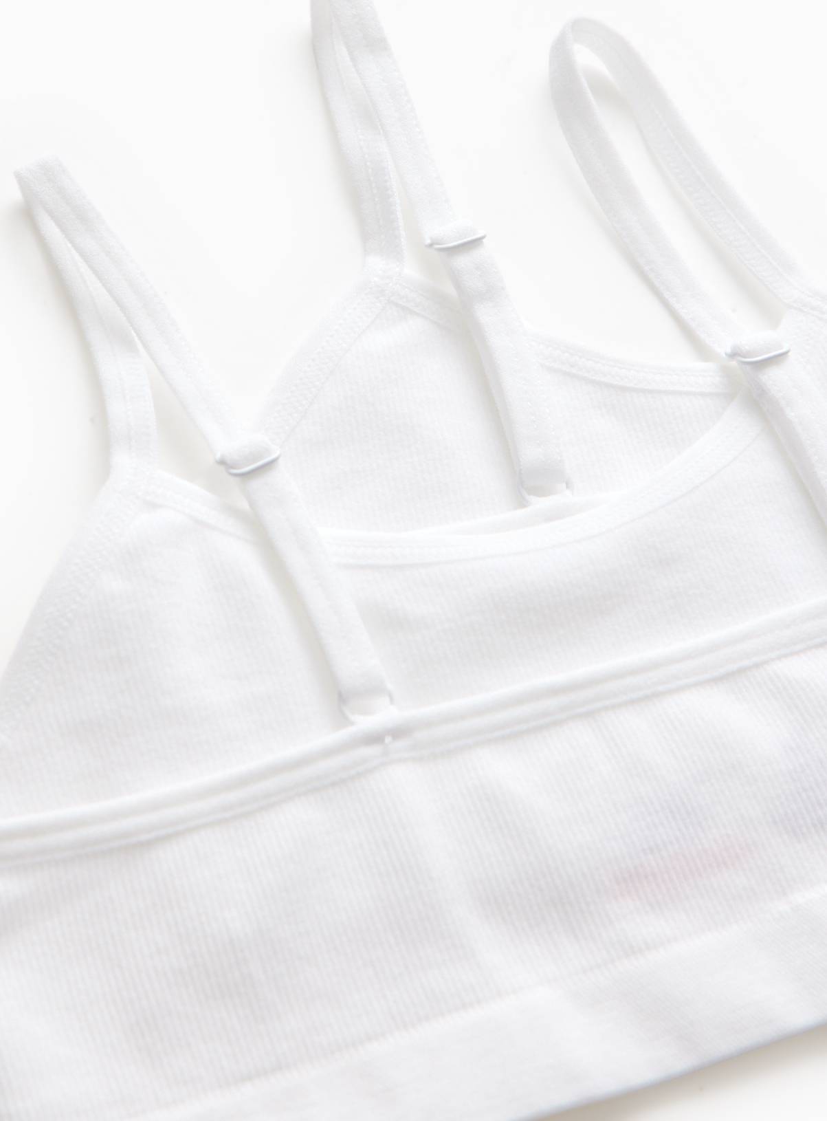 White Seamfree Ribbed Crop Top 2 Pack  4-6 years - Image 2