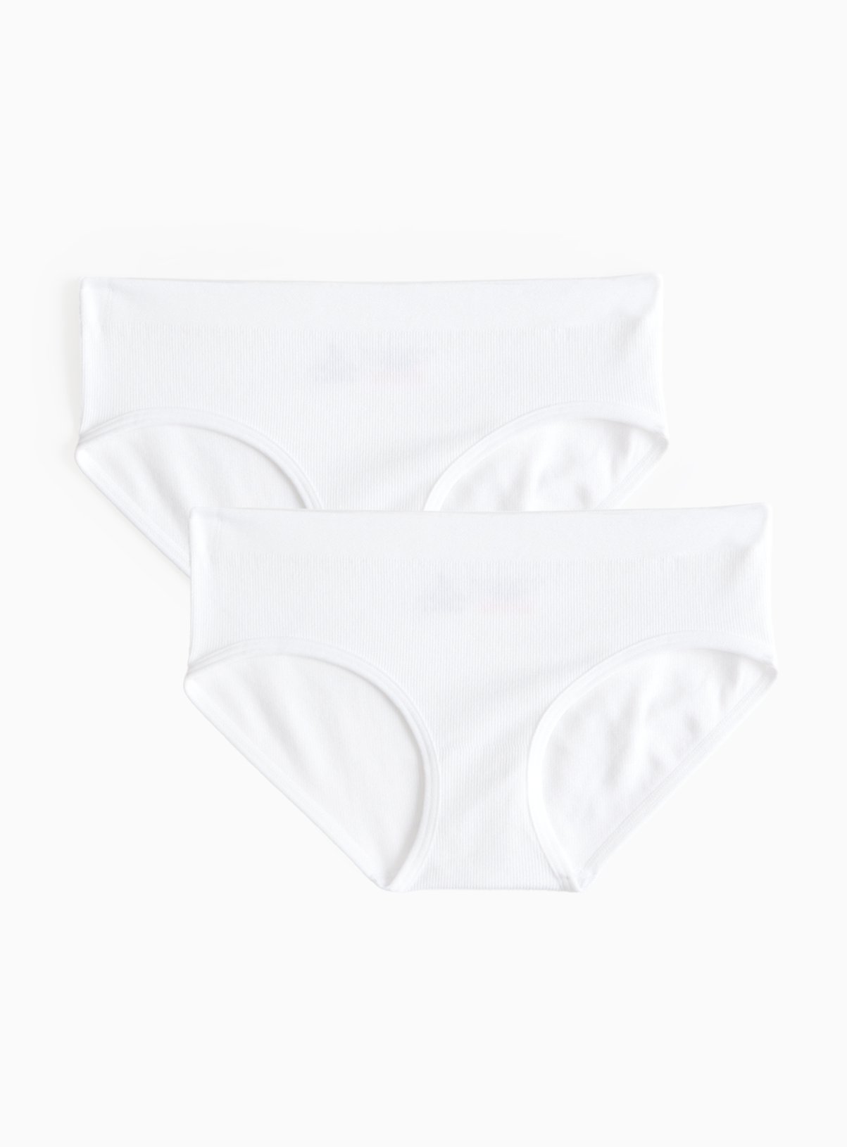 White Seamfree Ribbed Briefs 2 Pack 4-6 years - Image 1 thumbnail