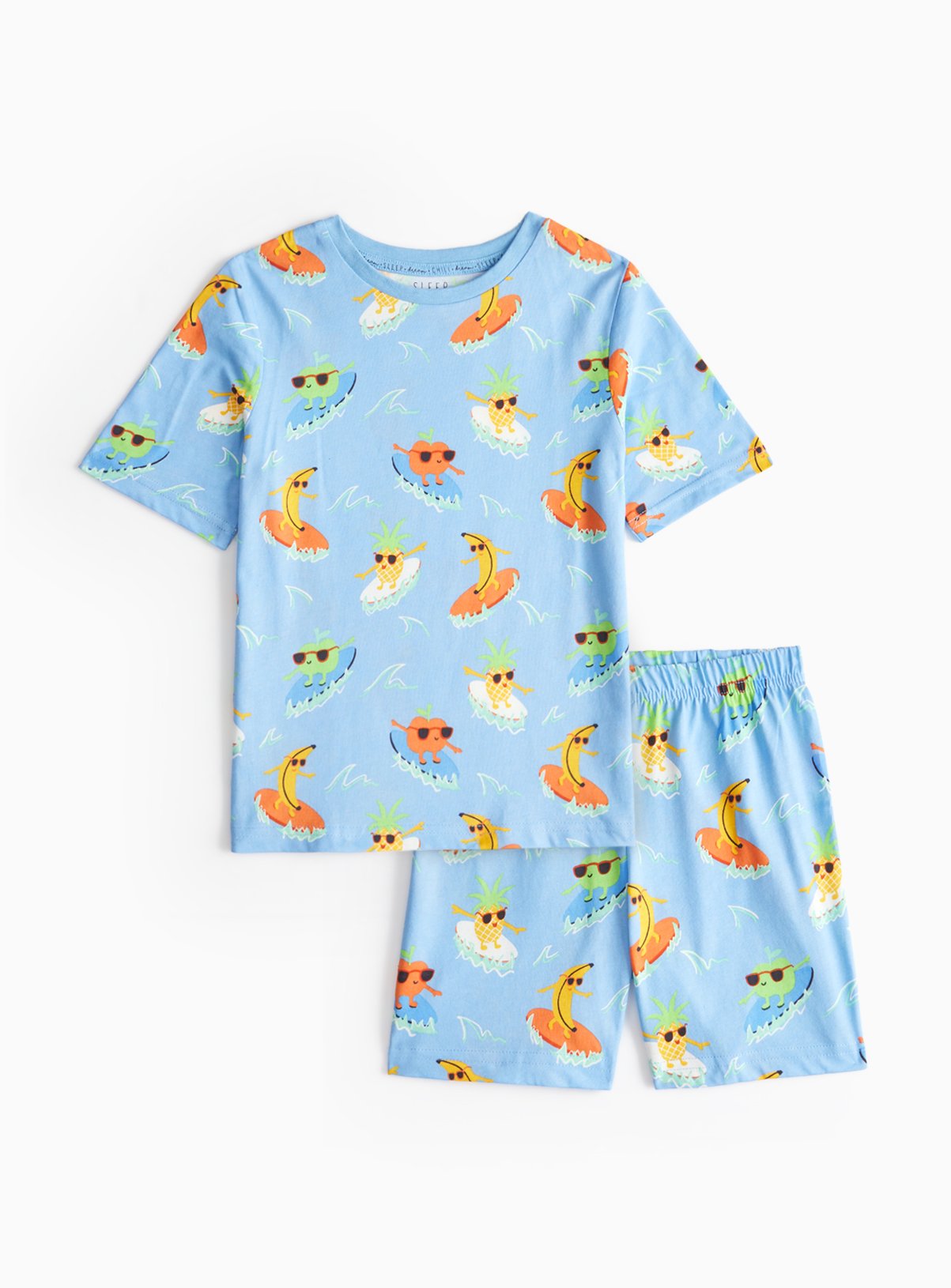 Blue Blue Fruit Surfer Printed Pyjama Set (1-2 Years) - Tu by Sainsbury's
