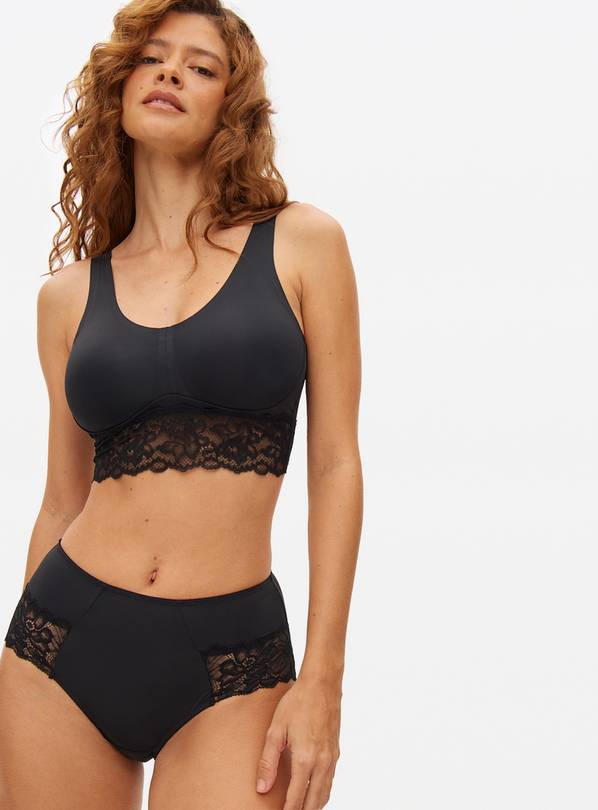 Black Floral Lace Midi Knickers 3 Pack 12