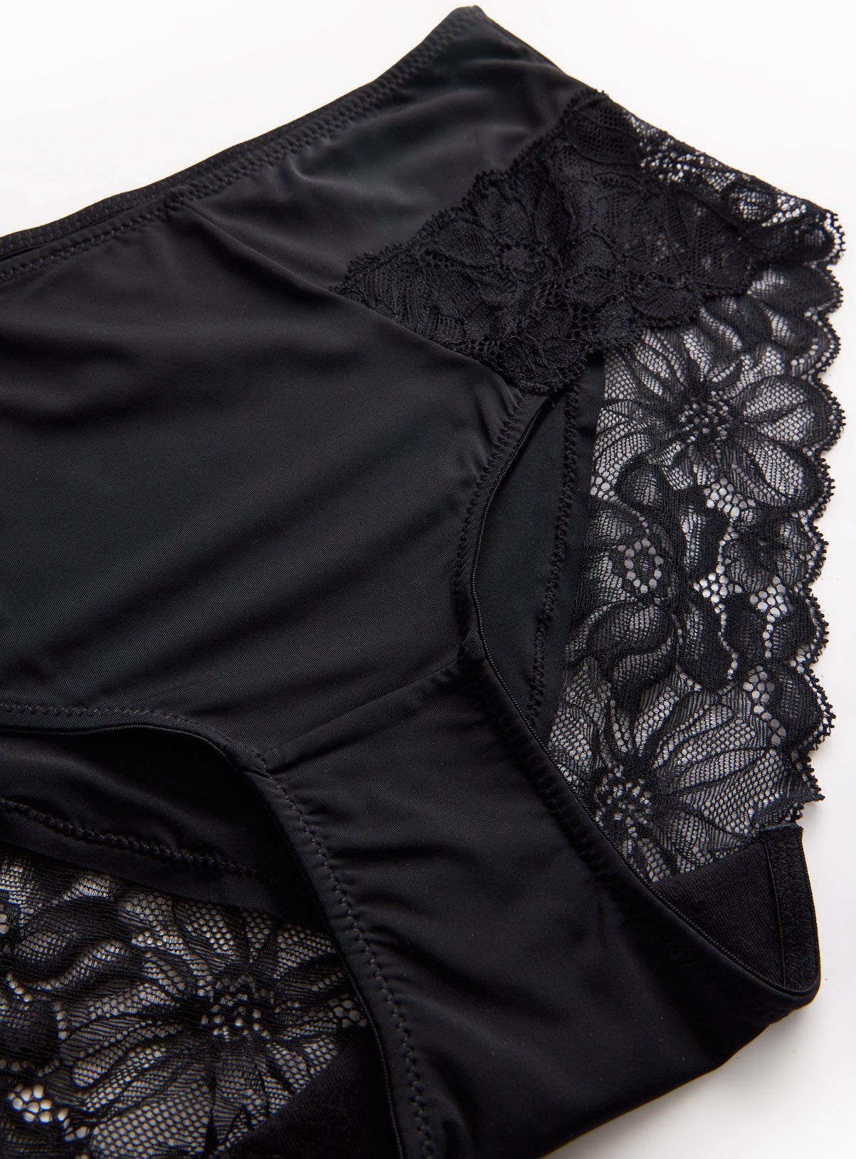 Black Floral Lace Midi Knickers 3 Pack 6 - Image 3 thumbnail