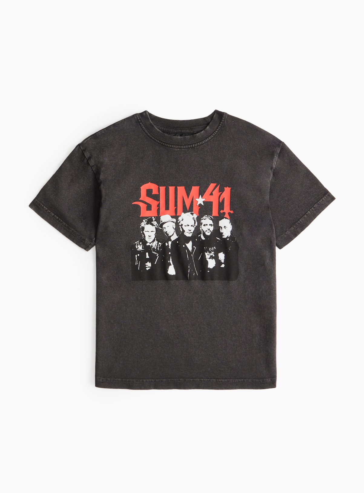 Black Black Charcoal Sum 41 Band T-Shirt (10 Years) - Music Band Tees by Sainsbury's