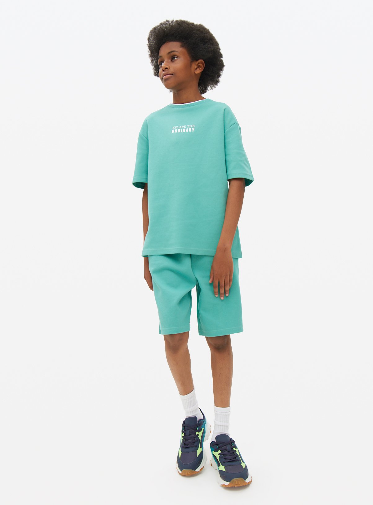 Turquoise Turquoise Textured T-Shirt & Shorts Set (11 Years) - Tu by Sainsbury's