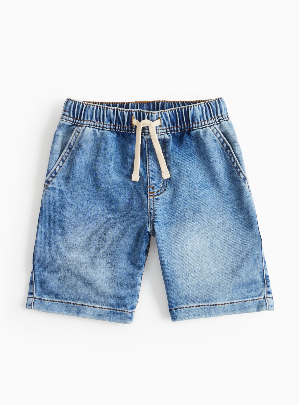 Blue Washed Denim Loopback Shorts 9 years