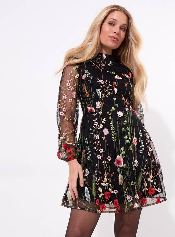 JOE BROWNS Floral Embroidered Mesh Mini Dress 16