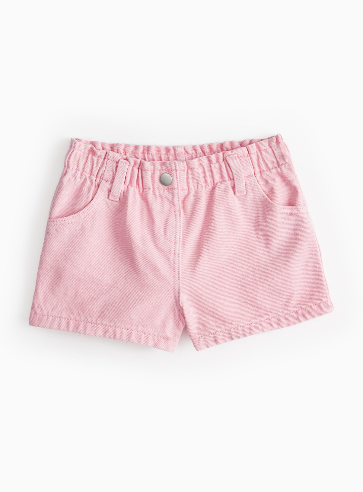 Pink Denim Paperbag Waist Shorts 5-6 years