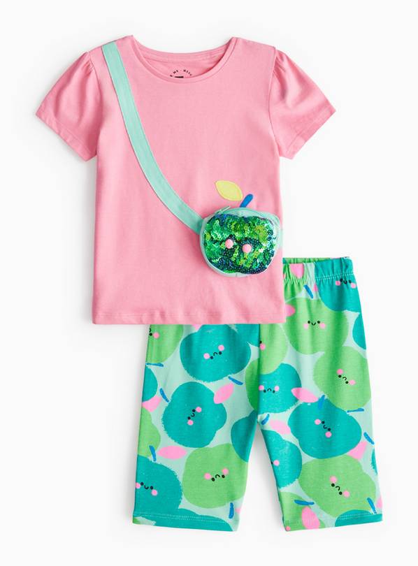 Apple Bag Tee & Cycling Shorts 6-7 years