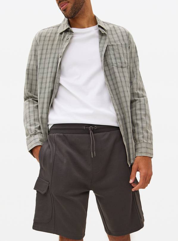 Charcoal Jersey Cargo Shorts L