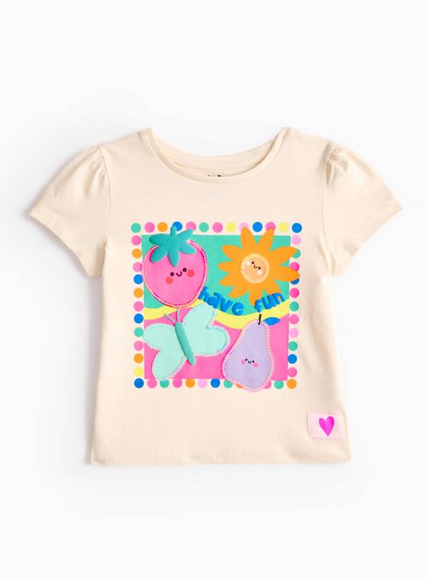Cream Neon Fruit Print T-Shirt 1-2 years