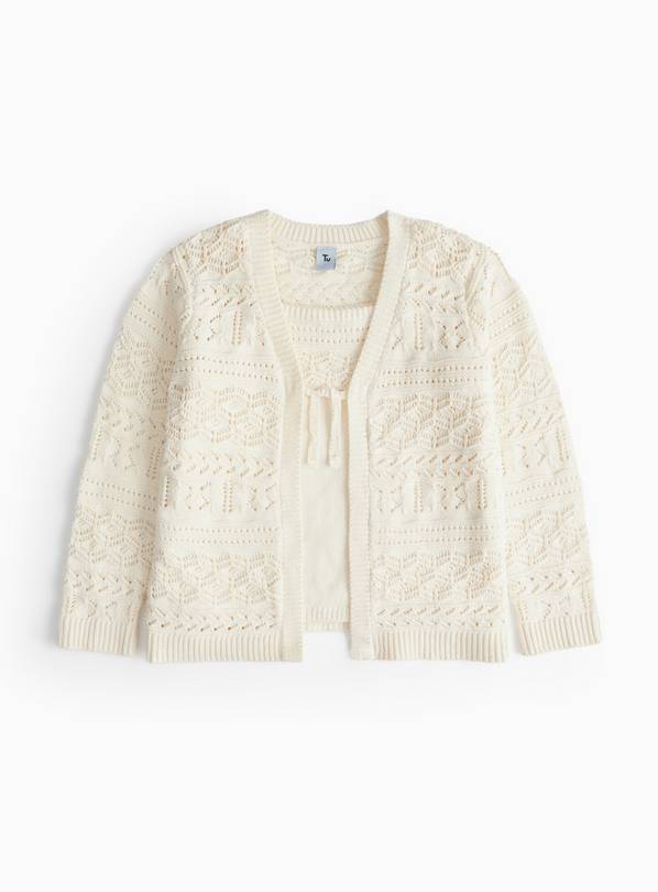 Cream Vest & Tie-Front Crochet Cardigan 8 years