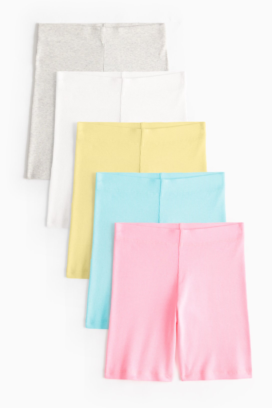 Yellow Yellow Ribbed Cycling Shorts 5 Pack (5 Years) - Tu by Sainsbury's