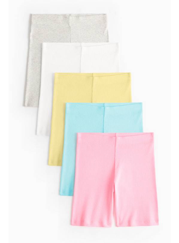 Fluorescent Ribbed Cycling Shorts 5 Pack 5 years