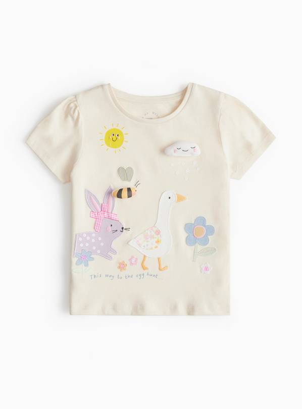 Easter Animals Cream T-Shirt 1-2 years