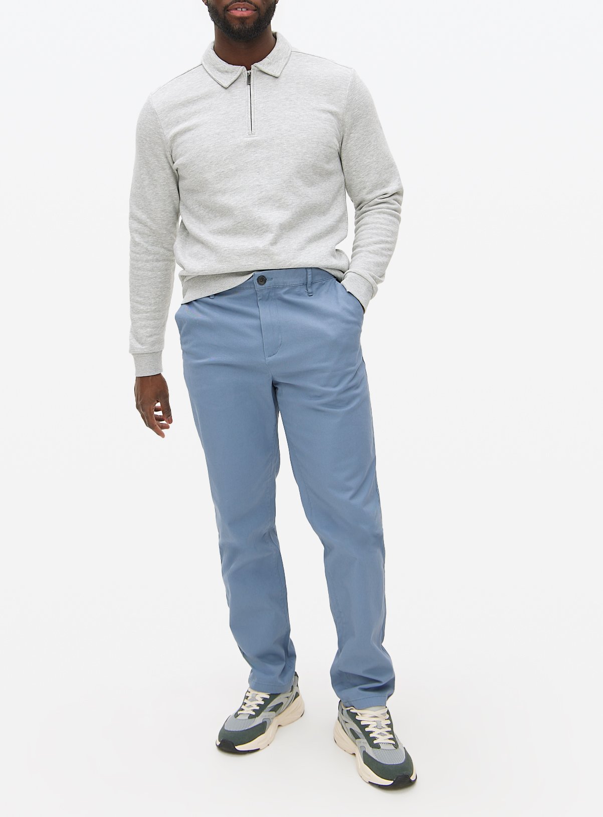 Men's Blue Slim Fit Chino With Stretch