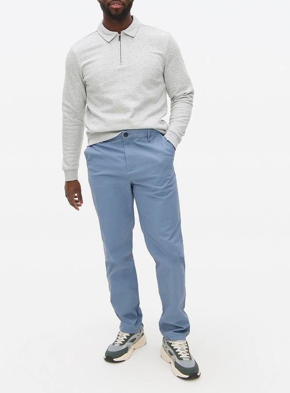 Blue Slim Fit Chinos With Stretch 30L