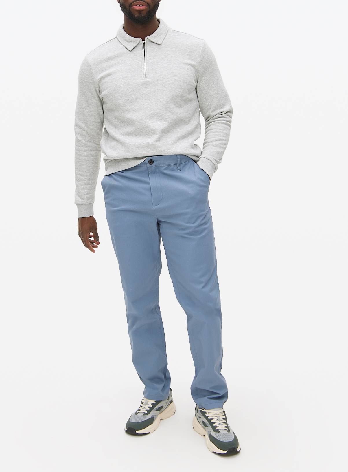 Blue Slim Fit Chinos With Stretch 30R - Image 1