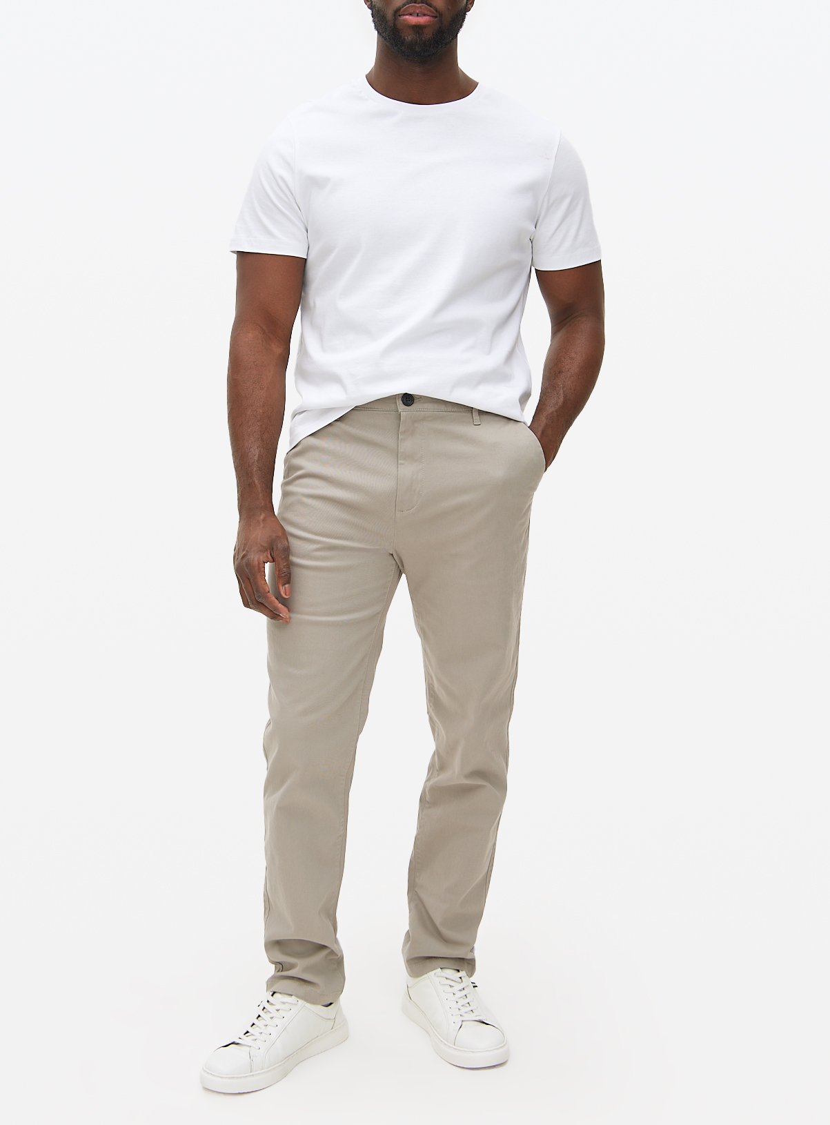 Grey Slim Fit Chinos With Stretch 40S - Image 2 thumbnail