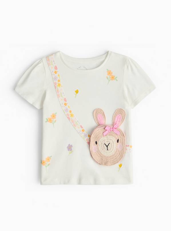 Lilac Easter Bunny Bag Detail T-Shirt 1-2 years