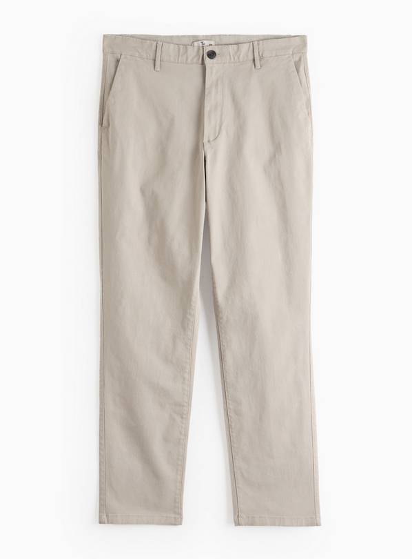 Grey Straight Leg Chino Trousers 44R