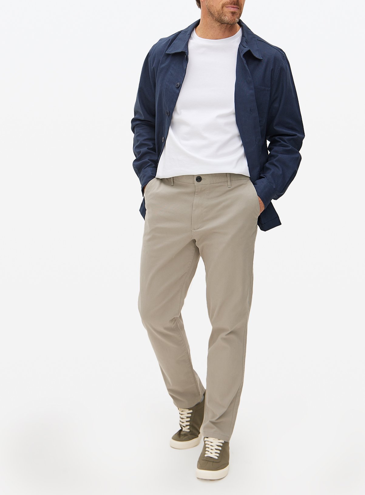 Grey Straight Leg Chino Trousers 40L - Image 2 thumbnail