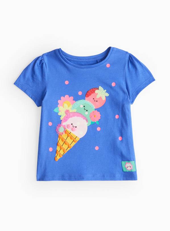 Blue Ice Cream Sequin T-Shirt 1-2 years