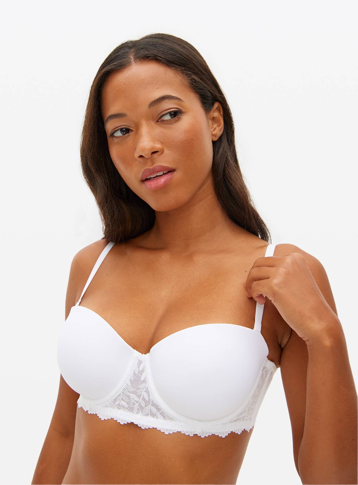 White Multiway Soft Cup Balcony Bra 32E - Image 2