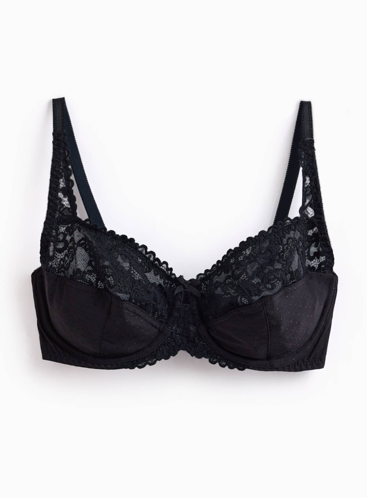 Black Lace DD+ Underwired Full Cup Bra 40GG - Image 2