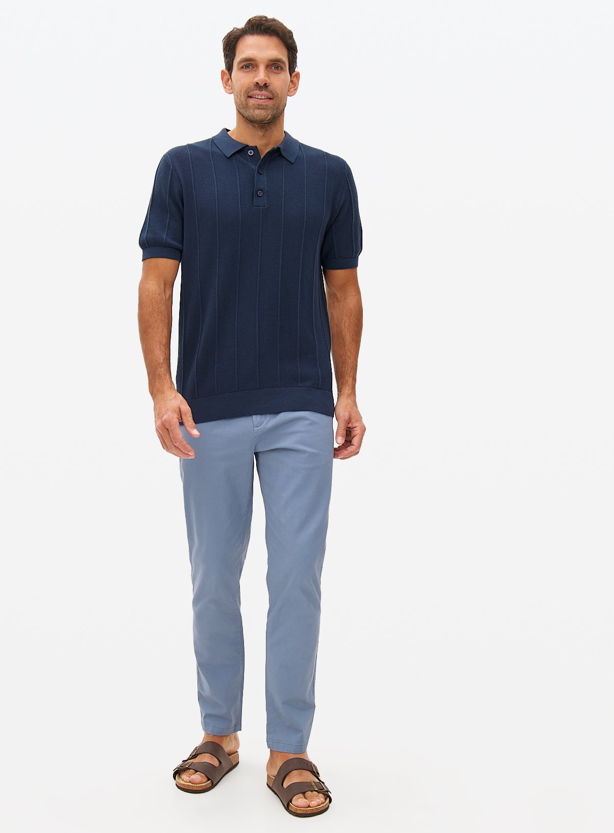 Mid Blue Skinny Fit Chino Trousers 46R - Image 2 thumbnail