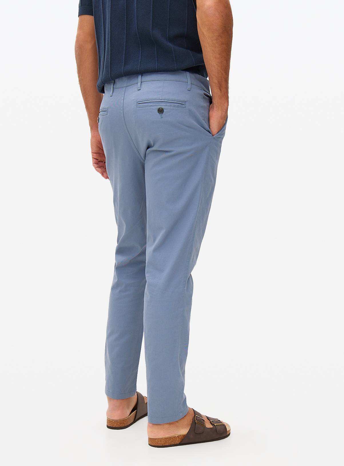 Mid Blue Skinny Fit Chino Trousers 46R - Image 5