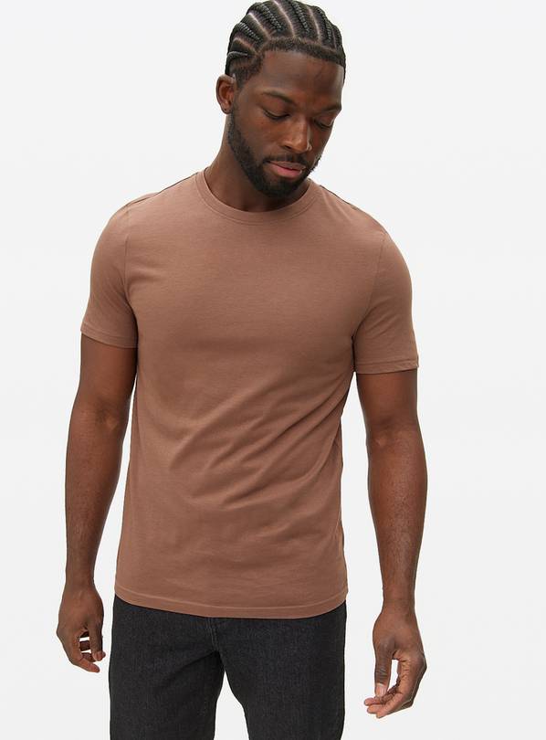 Brown Regular Crew Neck T-Shirt M