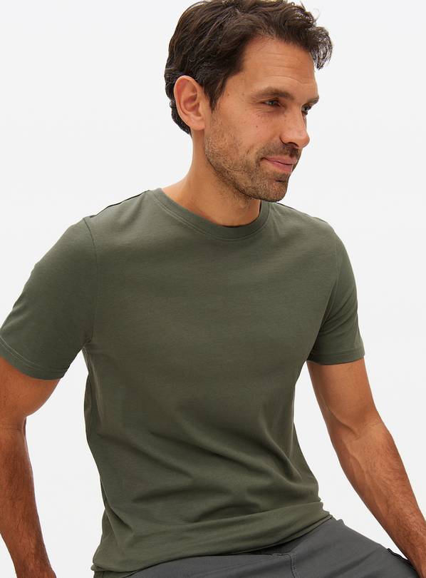 Khaki Regular Crew Neck T-Shirt S