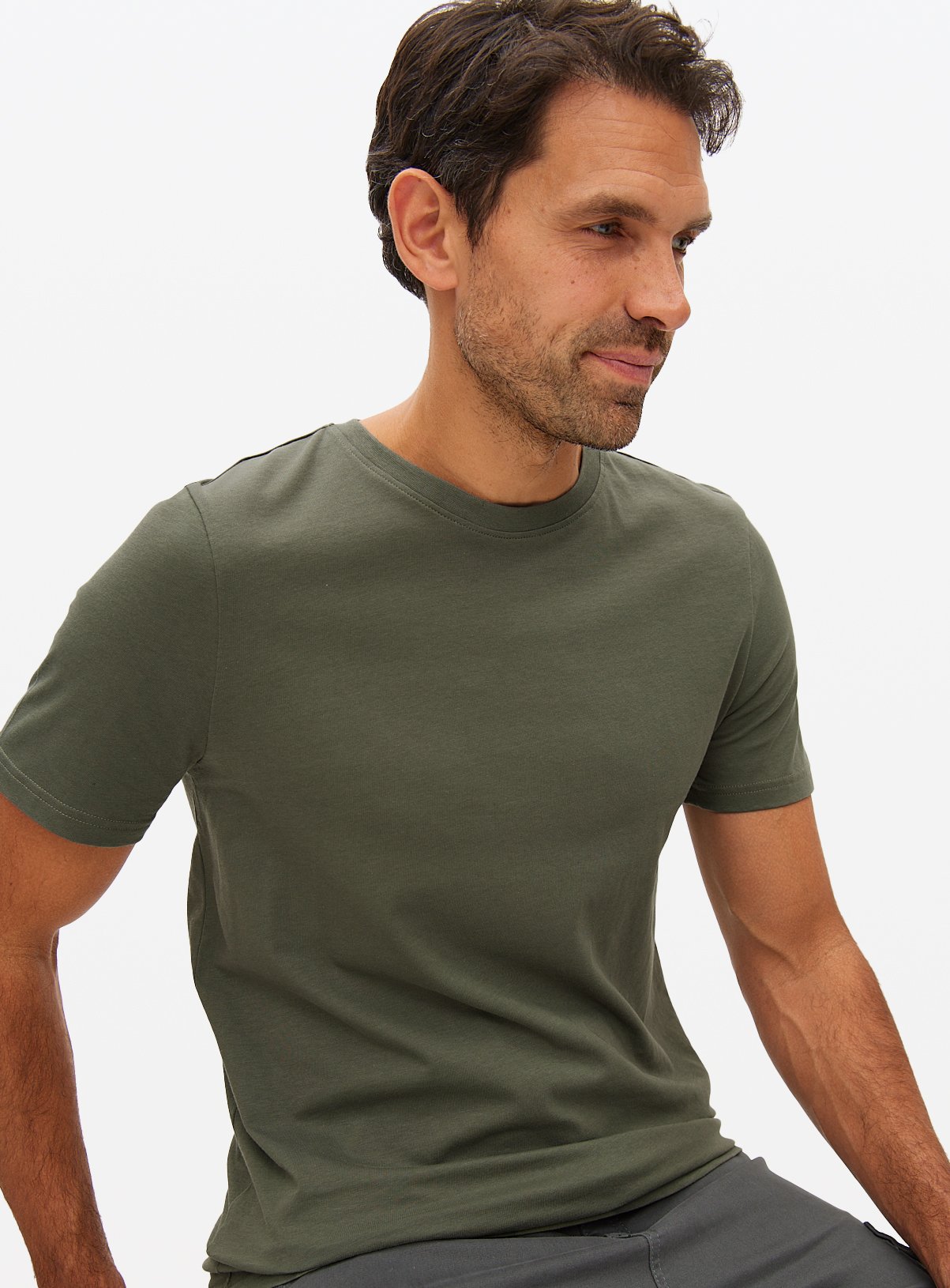 Khaki Regular Crew Neck T-Shirt XXXL
