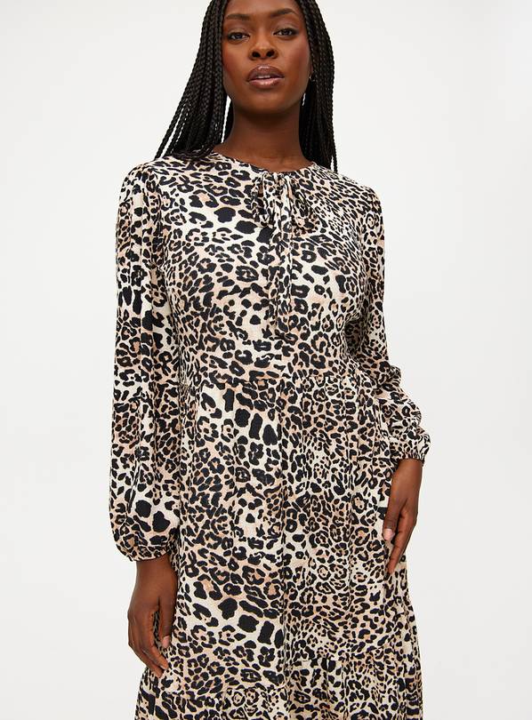 Animal Print Textured Jersey Dress 12