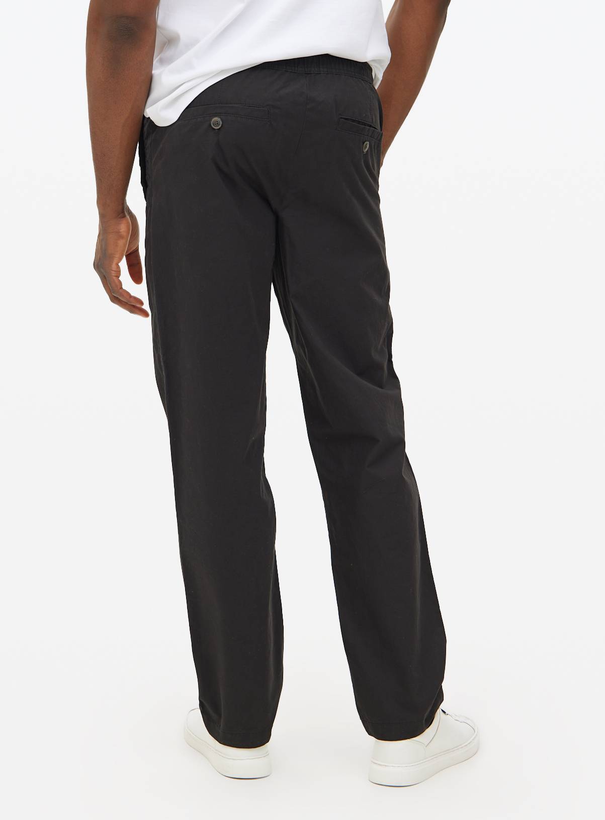 Black Pull-On Regular Fit Trousers 44R - Image 5