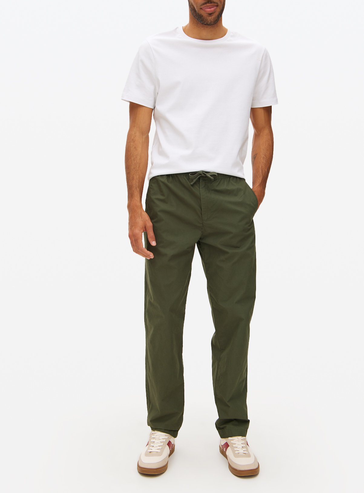 Khaki Pull-On Regular Fit Trousers 42L - Image 2 thumbnail