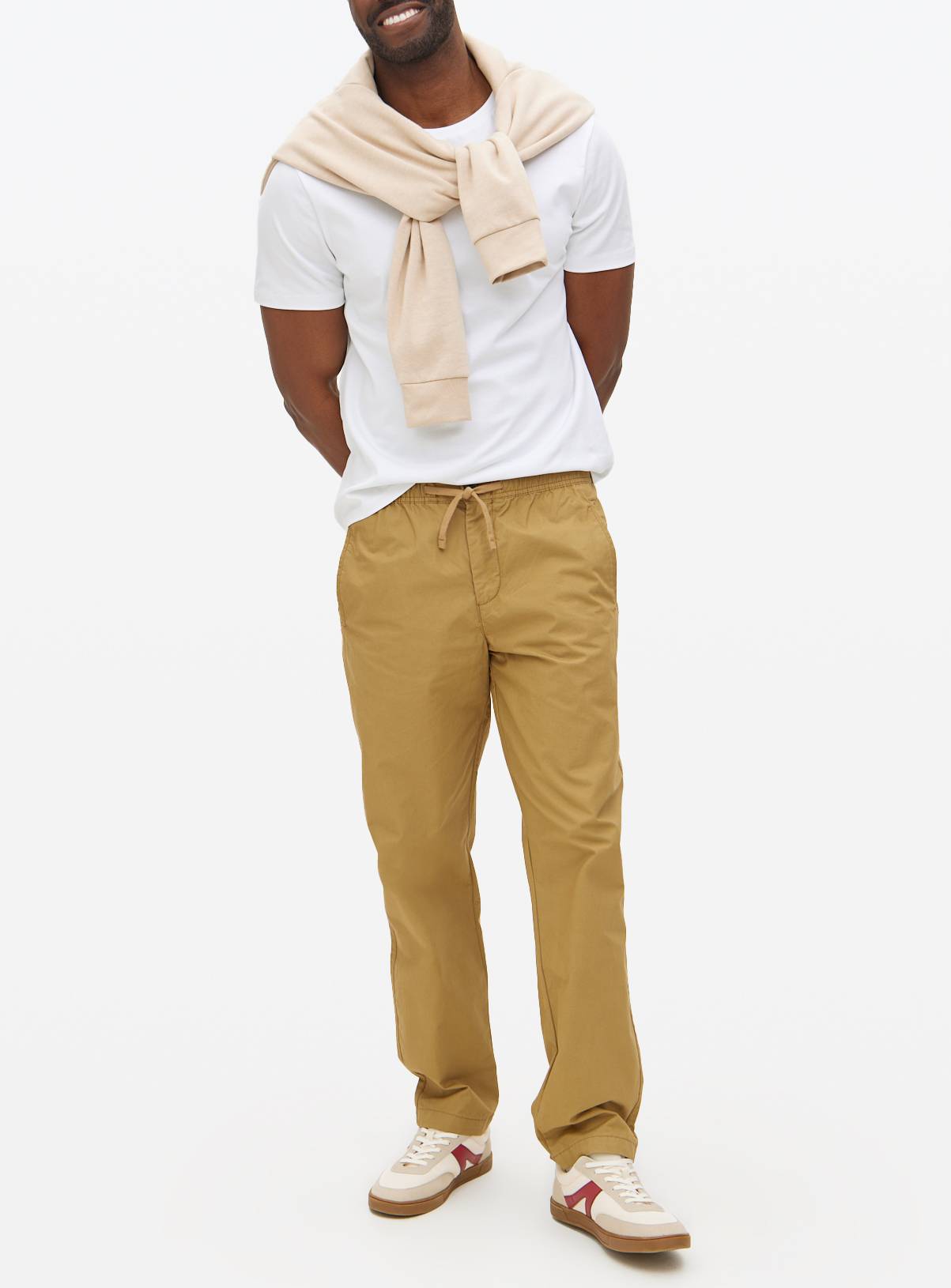 Tan Pull-On Regular Fit Trousers 42S - Image 1