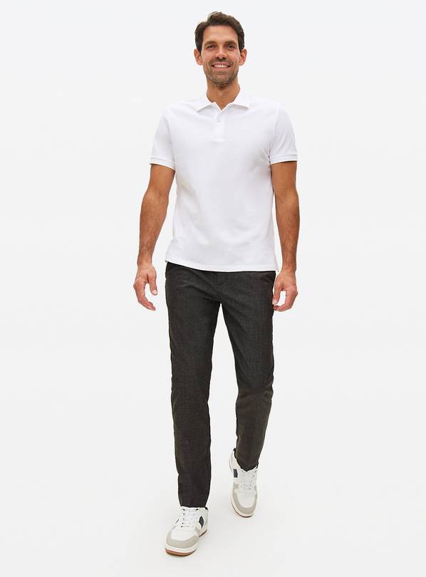 Grey Belted Chino Trousers  30R