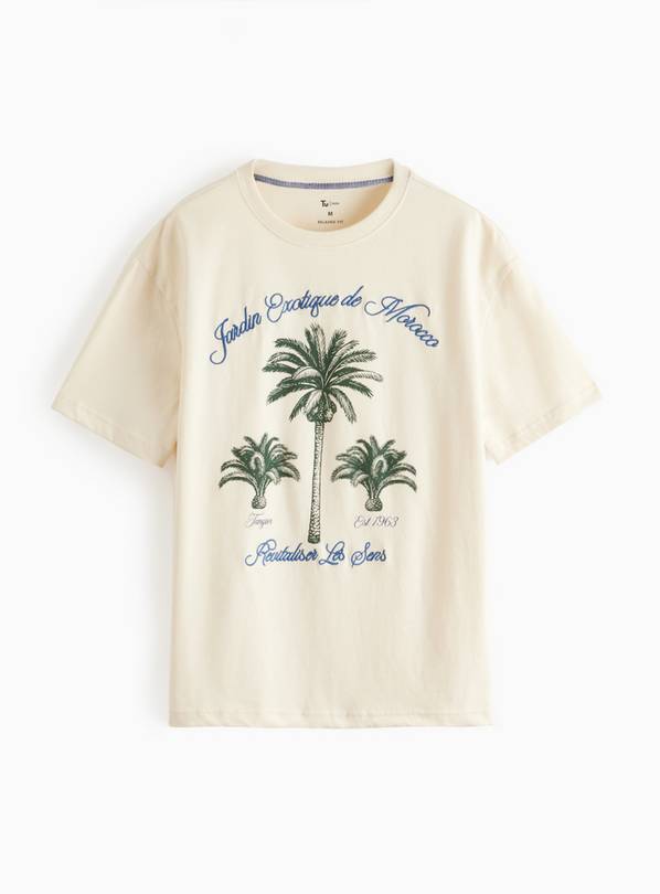 Cream Morocco Graphic Print T-Shirt M