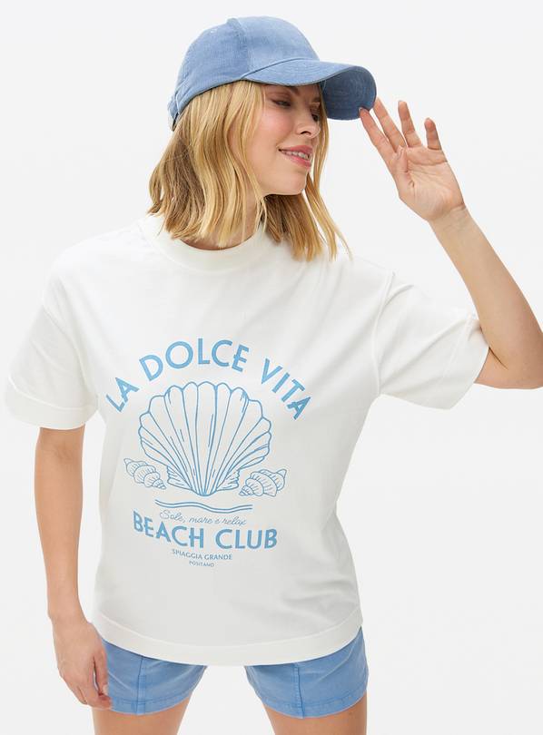 Beach Club Graphic Oversized T-Shirt M