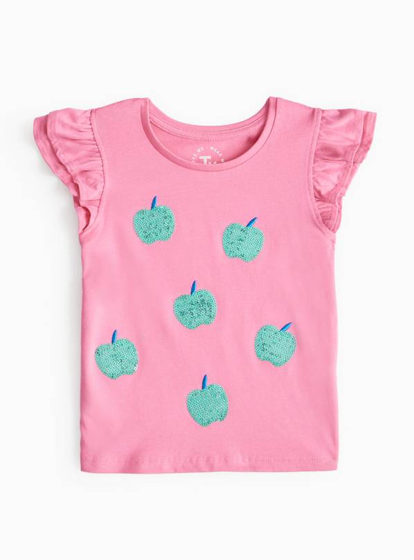 Pink Sequin Apple T-Shirt 1-2 years