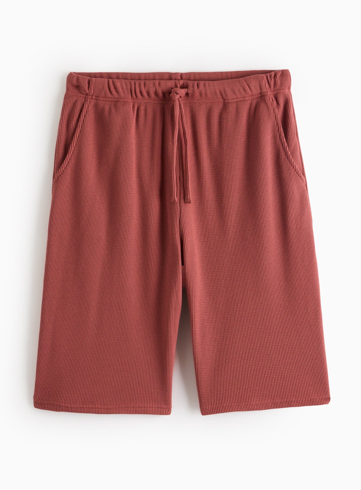 Men's Red Textured Lounge Shorts