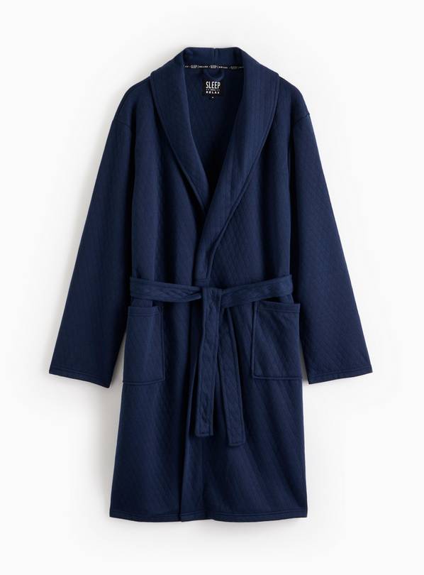 Navy Quilted Dressing Gown XL