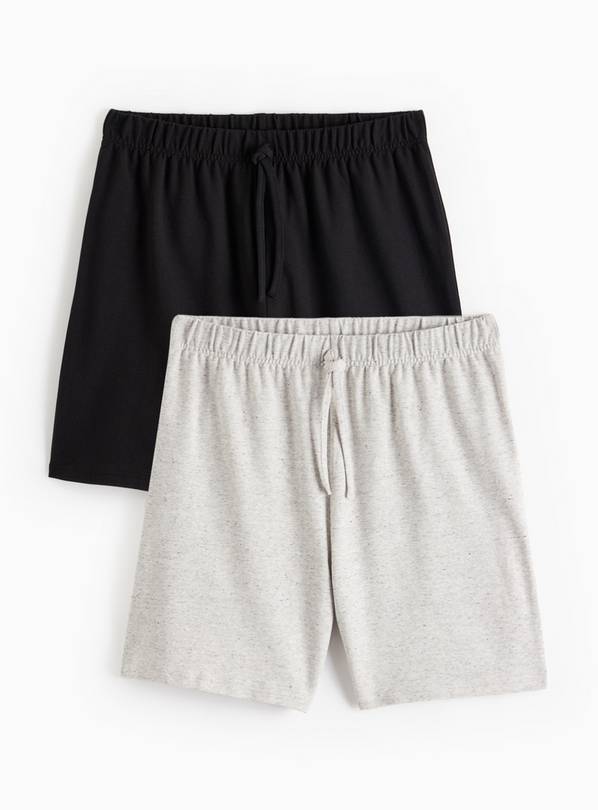 Black & Grey Neppy Pyjama Shorts 2 Pack L