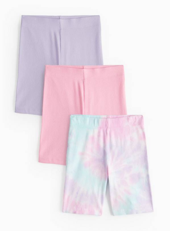 Tie Dye Ribbed Cycling Shorts 3 Pack 5 years