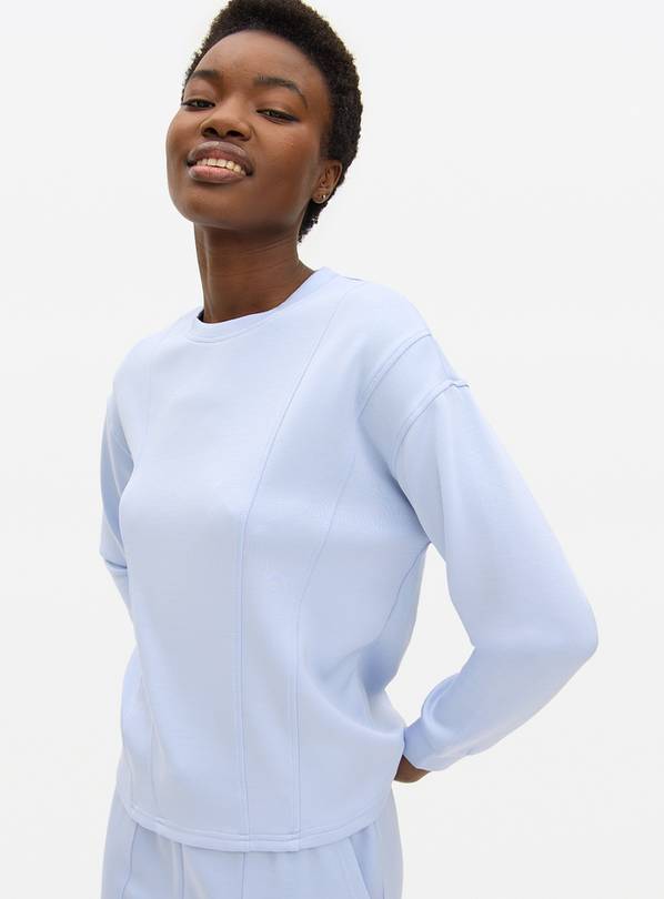 Blue Seam Scuba Co-ord Lounge Top  XXL