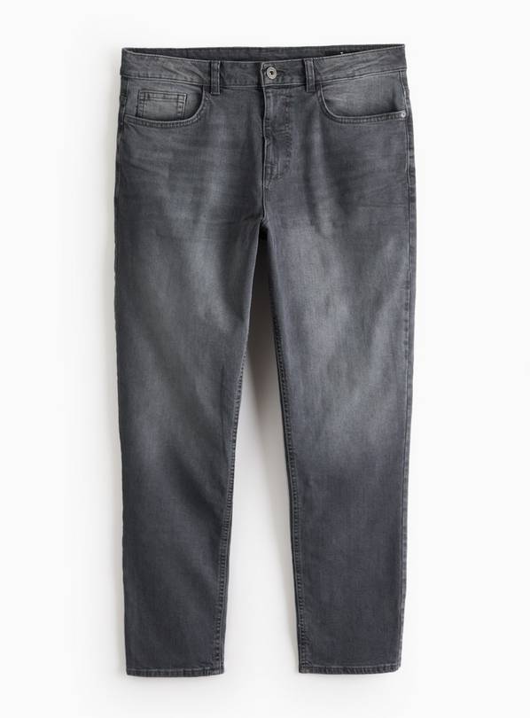 Mid Grey Denim Tapered Fit Jeans 40S