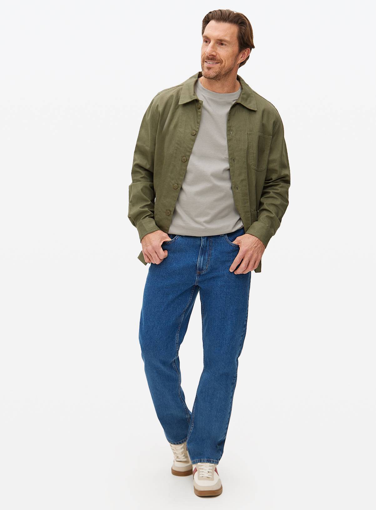 Khaki Linen Overshirt XL - Image 2