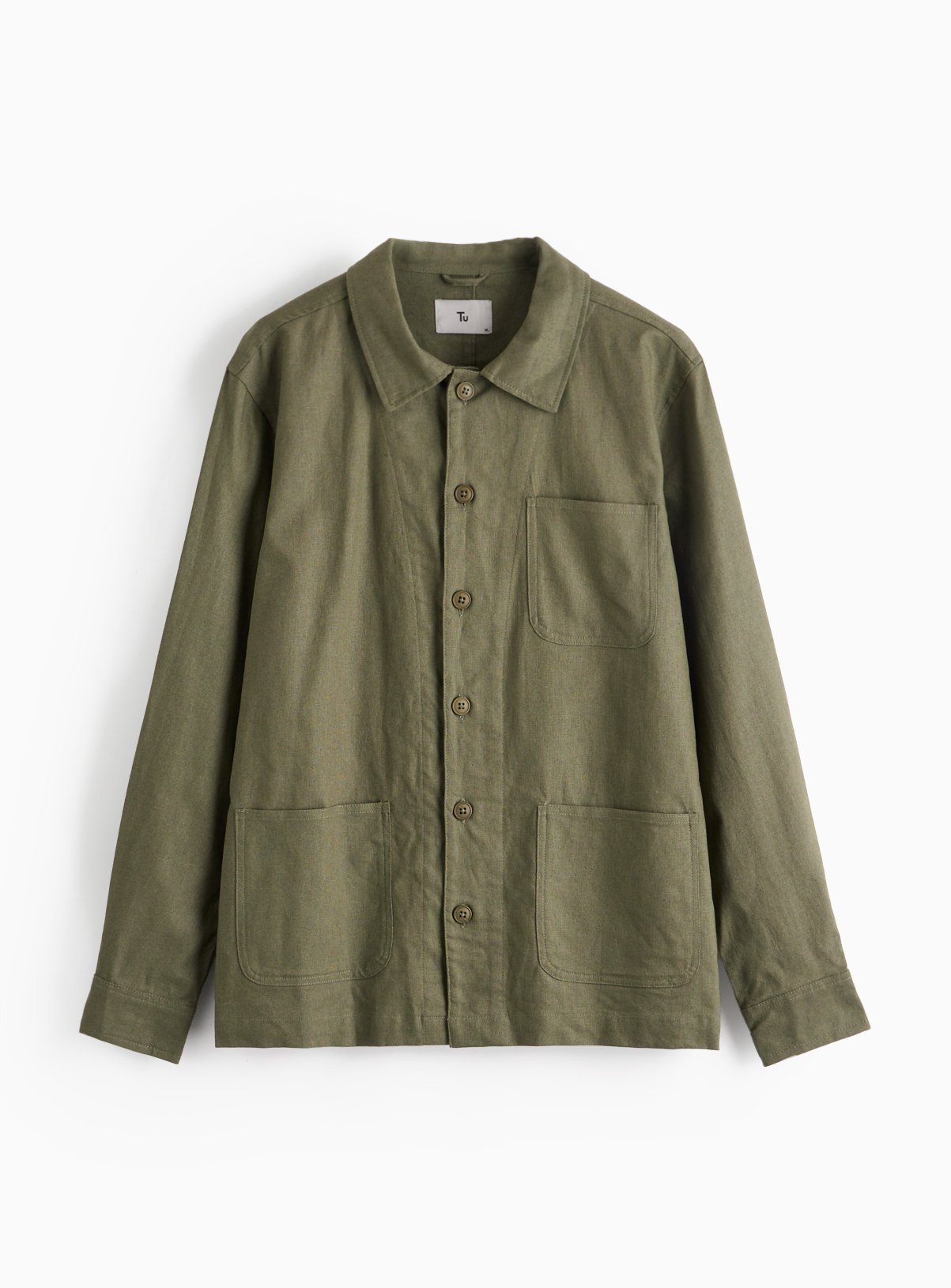 Khaki Linen Overshirt XL - Image 3 thumbnail