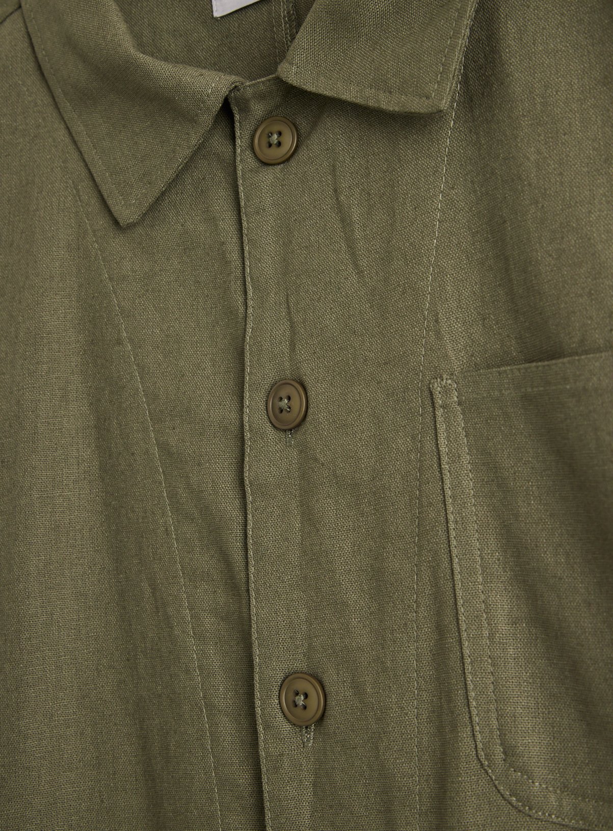 Khaki Linen Overshirt XL - Image 4 thumbnail