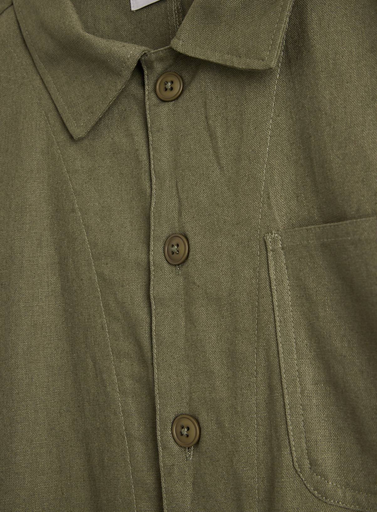 Khaki Linen Overshirt XL - Image 4